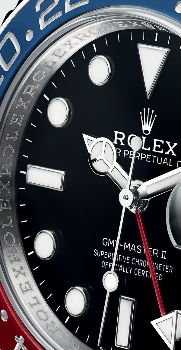 Détail du cadran d’une Rolex GMT-Master II